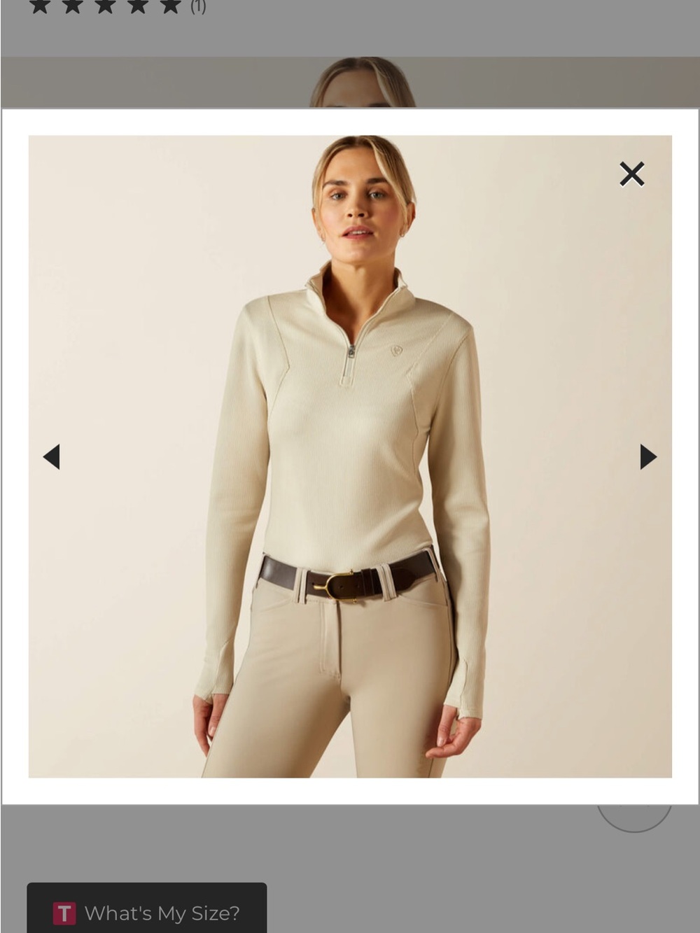 Ariat Cream Half-Zip Pullover Sweatshirt - Picture 4 of 5